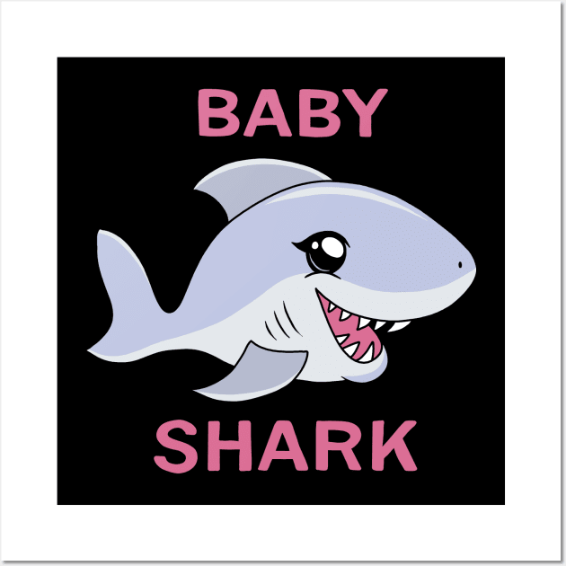 Kawaii Baby Shark Wall Art by valentinahramov